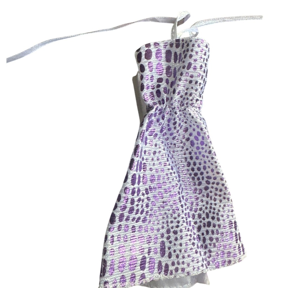 Purple Metallic Polka Dot Doll Dress for 11.5 Inch Fashion Dolls Barbie